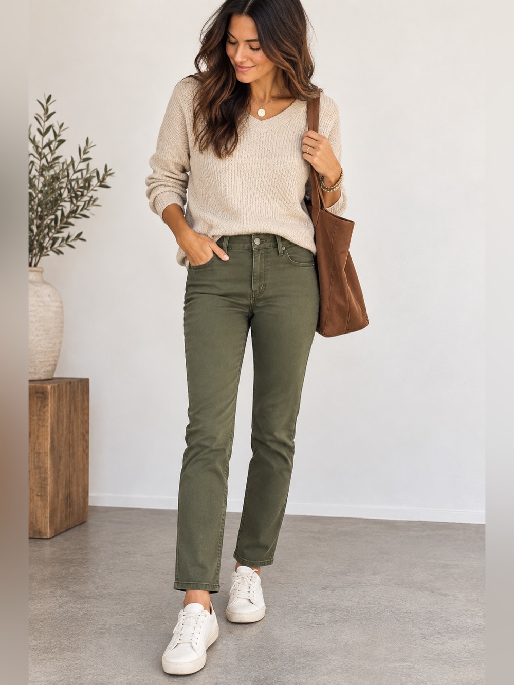 Prana Olive Green Stretch Pants 4 Slim Straight Mid Rise Travel Casual
